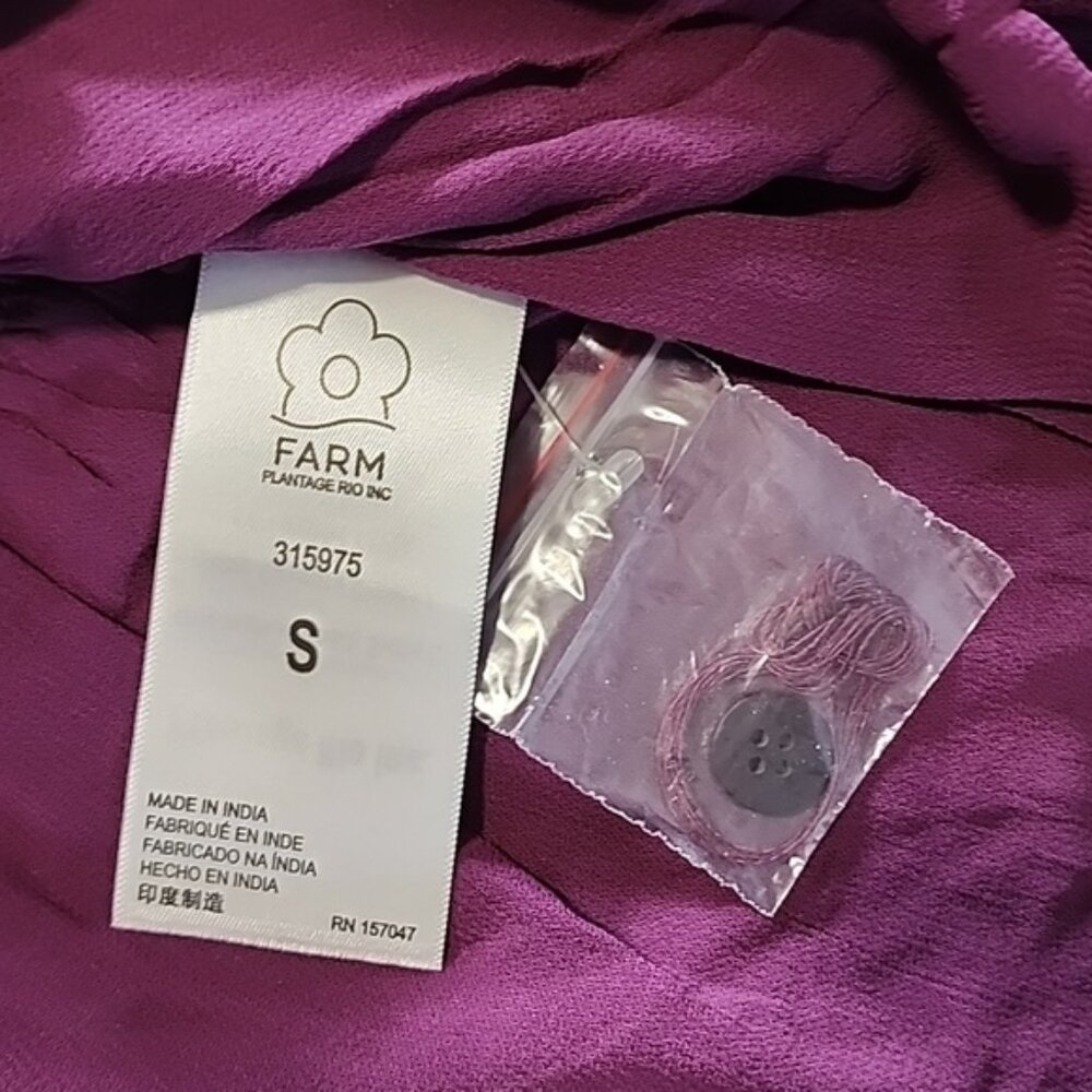 Farm Rio burgundy Ruffle Blouse - Picture 4 of 6